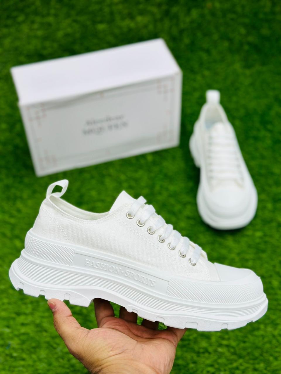 Fashion - Tread Slick Sneakers - White