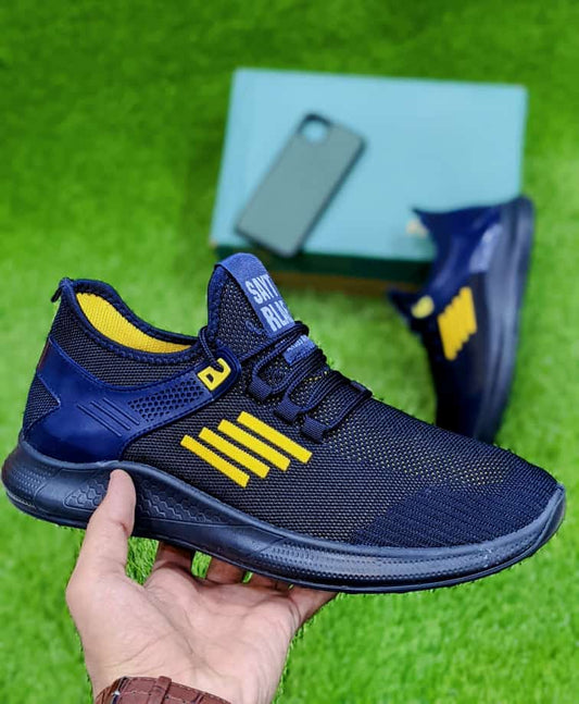 Hirolas - Knitted Athleisure Shoes - Blue Yellow