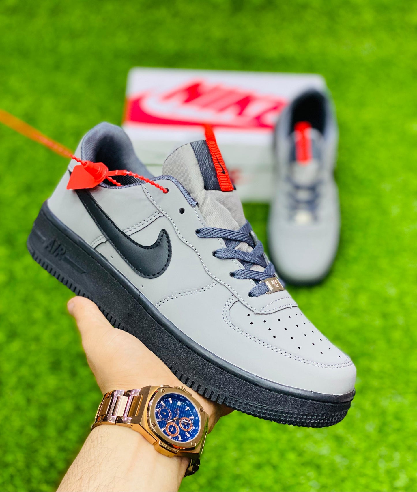 NKE Airforce1 - Suede - Grey Black