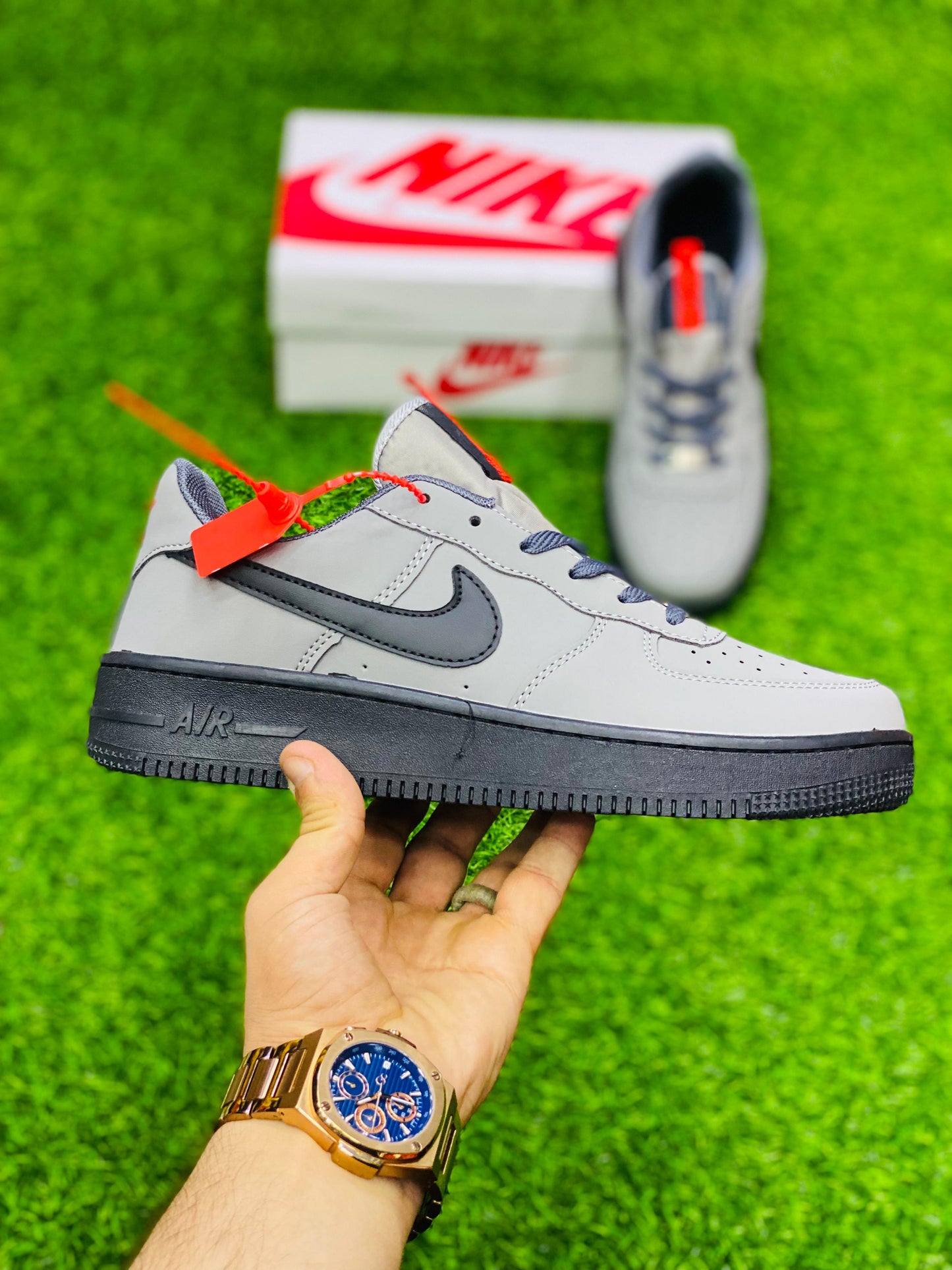 NKE Airforce1 - Suede - Grey Black