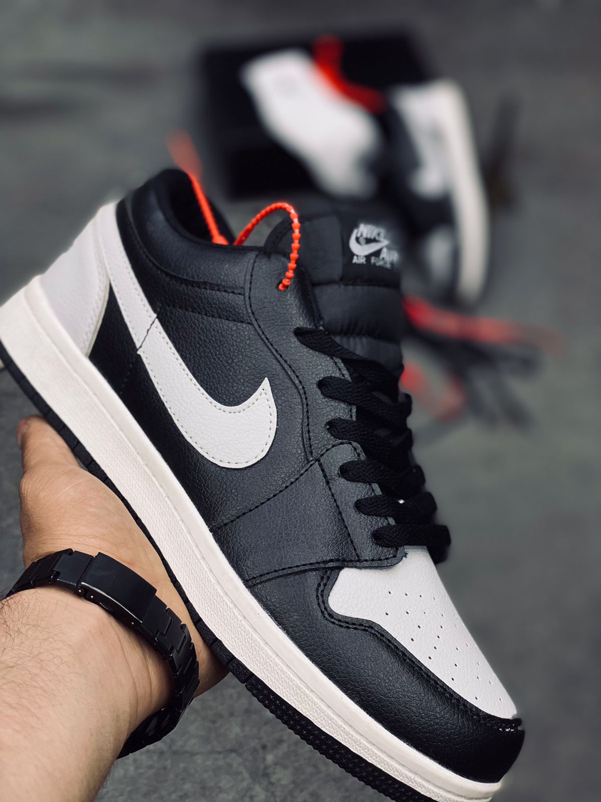 AR JDN 1 Low - Black White With Grey 2.0