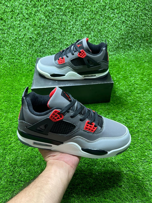 AR JDN 4 - Retro - Grey Black with Red