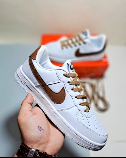 NKE Airforce 1 - White With Brown