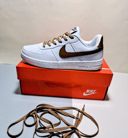 NKE Airforce 1 - White With Brown