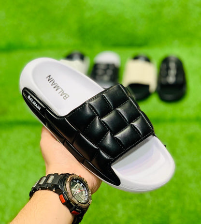 Balmain - Slides - Black with White