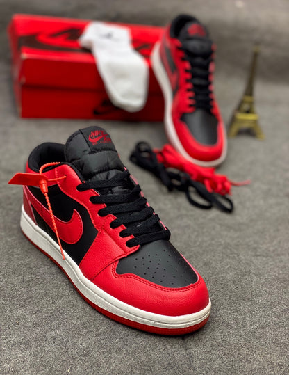 AR JDN 1 Low - Full Red With Black