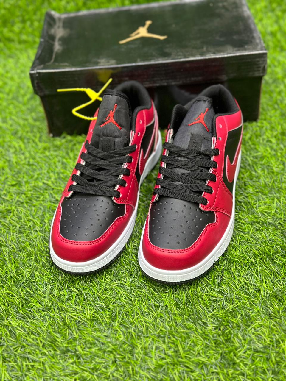 AR JDN 1 Low - Red with Black White 2.0