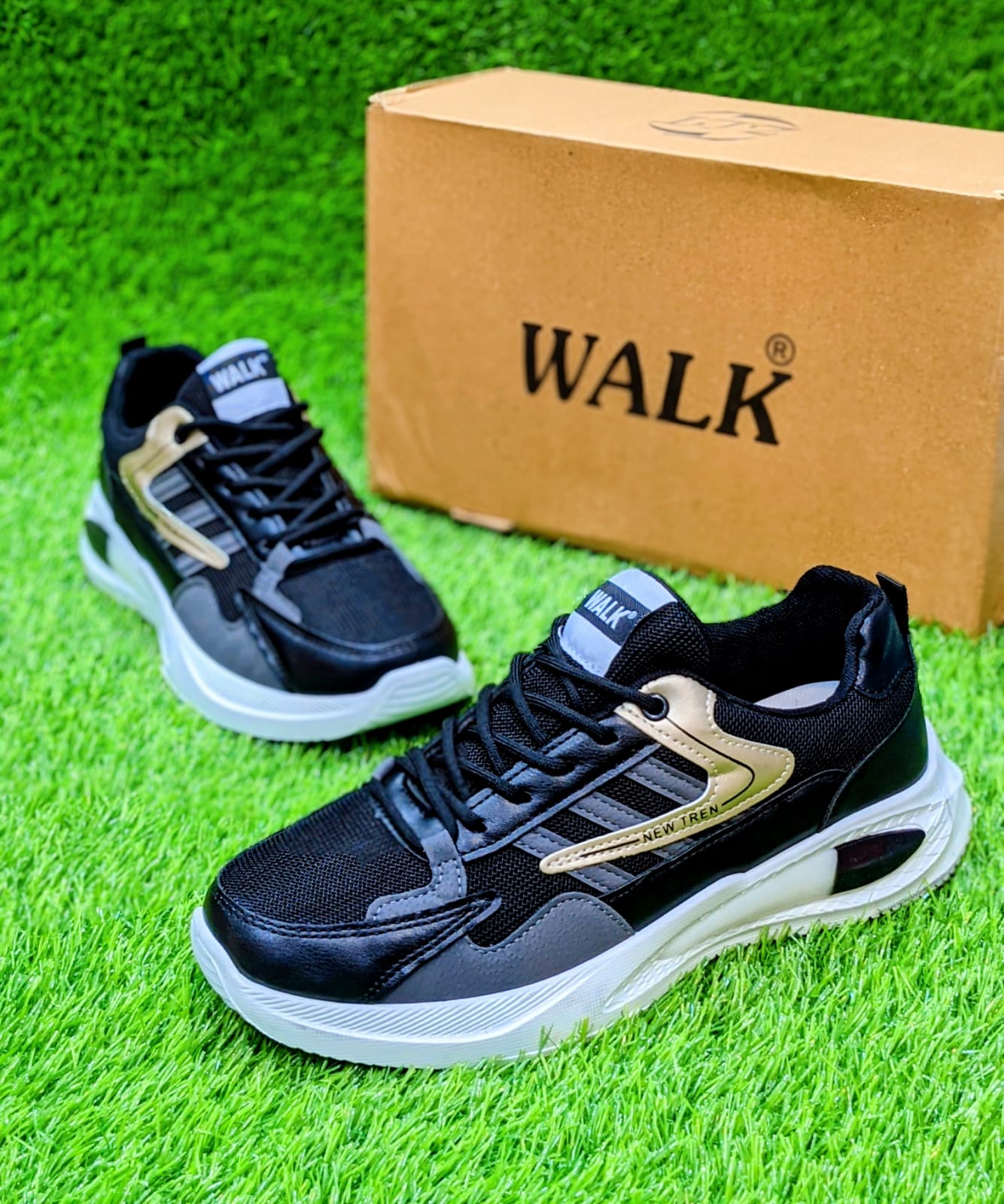 Walk - Air Cushion Sneakers - Black White