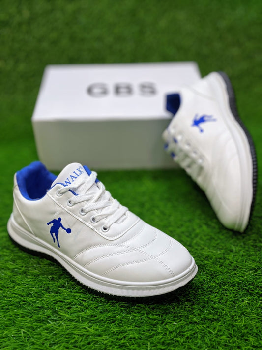 Walk - Graphic Lace-up Front Sneakers - White Blue