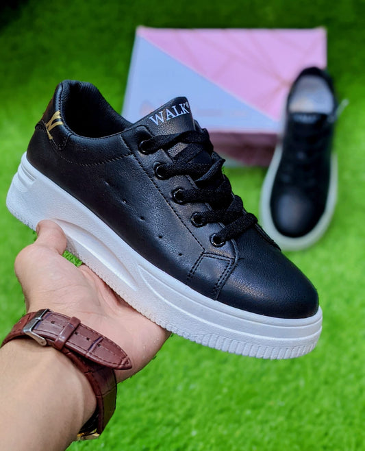 Walk - High Soled Shoes - Black White
