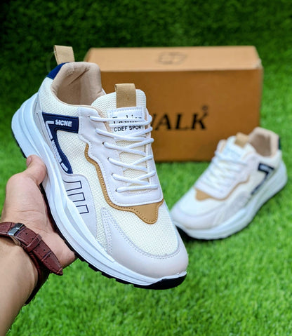 Walk - Premium Sports Shoes - White Khaki