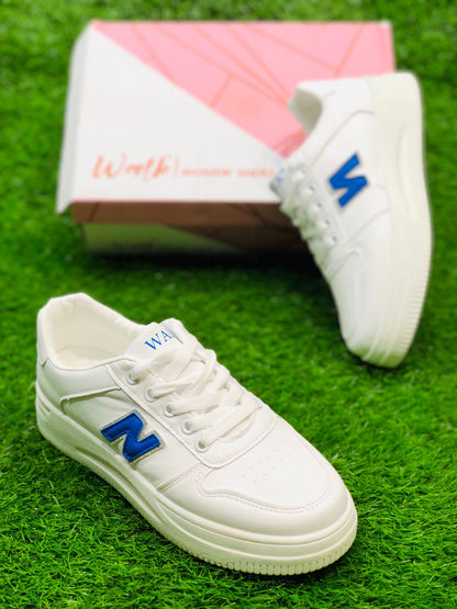 Walk - Solid Regular Casual Shoes - White Blue