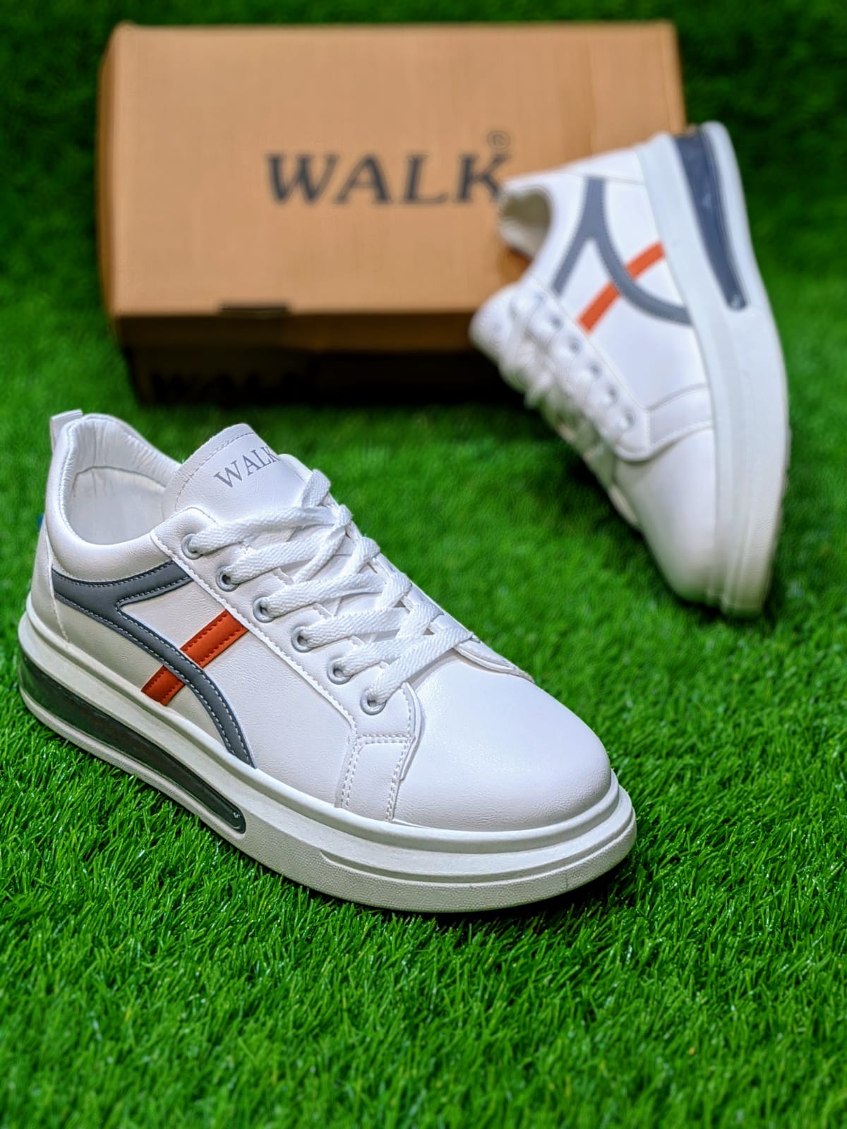 Walk - Supercup Leather Shoes - White Grey