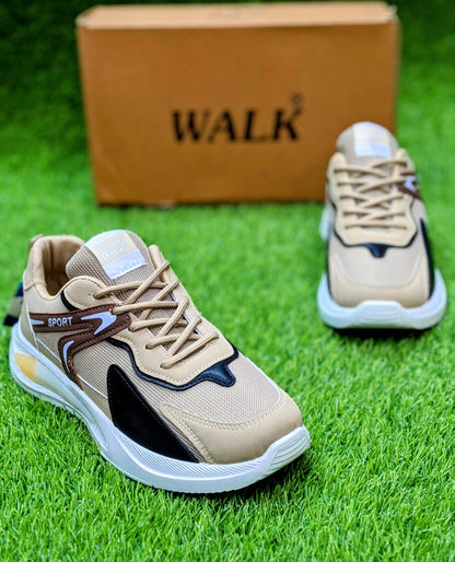 Walk - Thick Sole Shoes - Khaki White