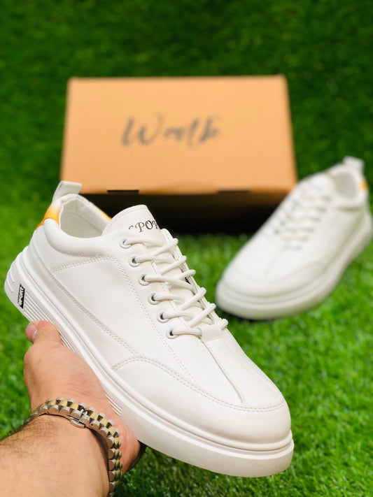 Walker - Lace Up Casual Sneaker - Premium White