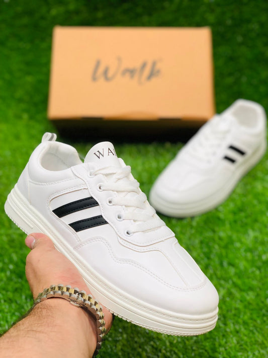 Walker - Lace Up Casual Sneaker - White Black