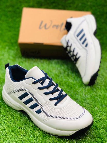 Walker - Rexine Sports Shoe - White Blue
